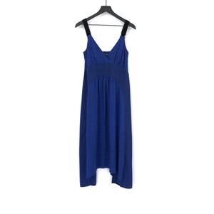 PROENZA SCHOULER Cami Long Floral Block Print Crepe De Chine Silk Dress Blue 2